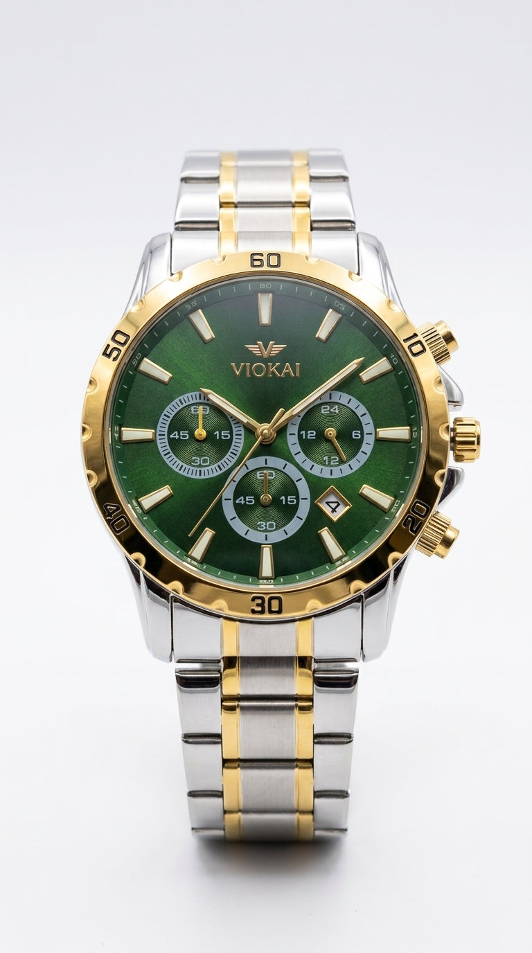 Viokai Diver Chronograph Men’s Watch — Stainless Steel Edition
