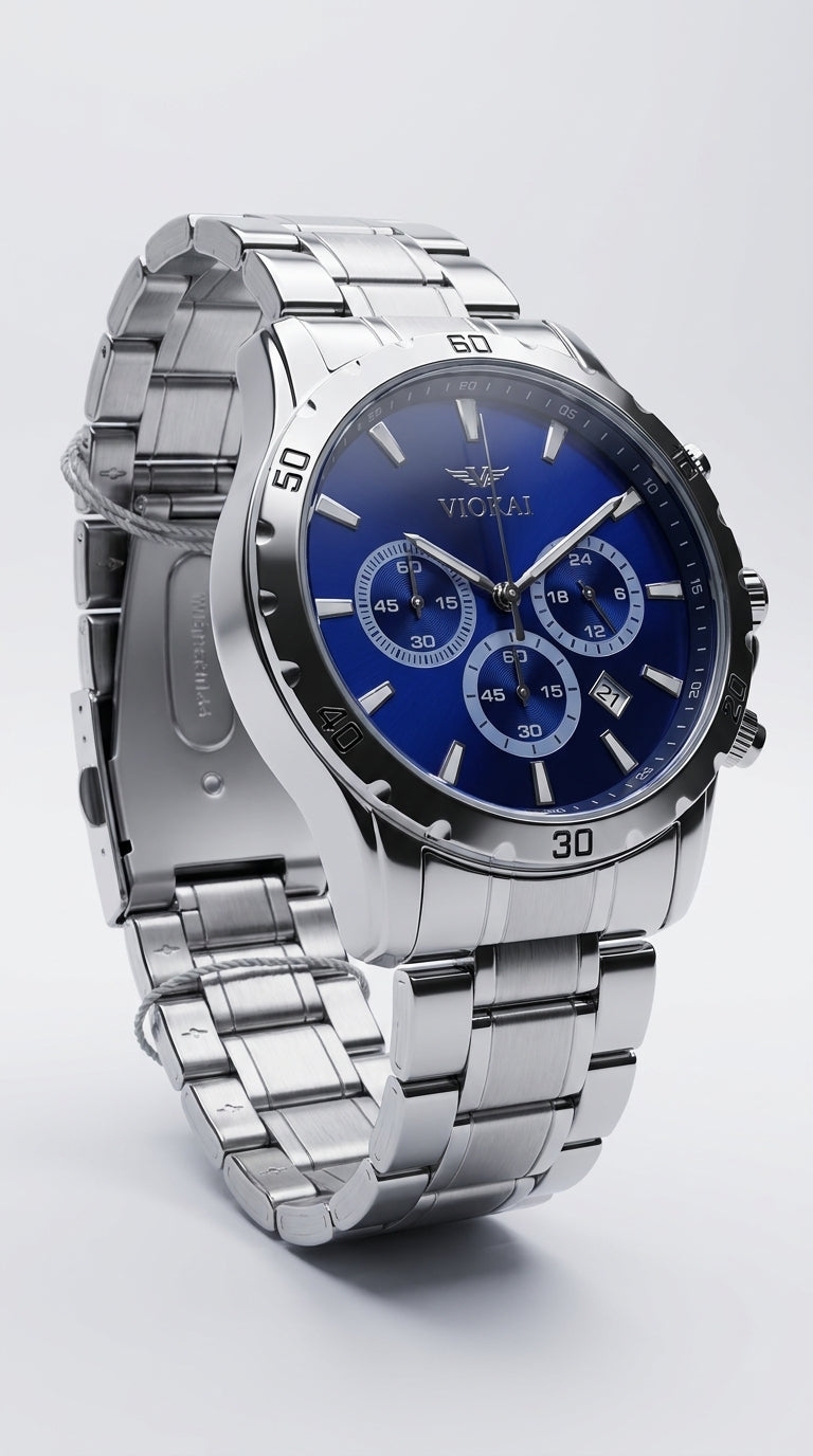 Viokai Diver Chronograph Men’s Watch — Stainless Steel Edition