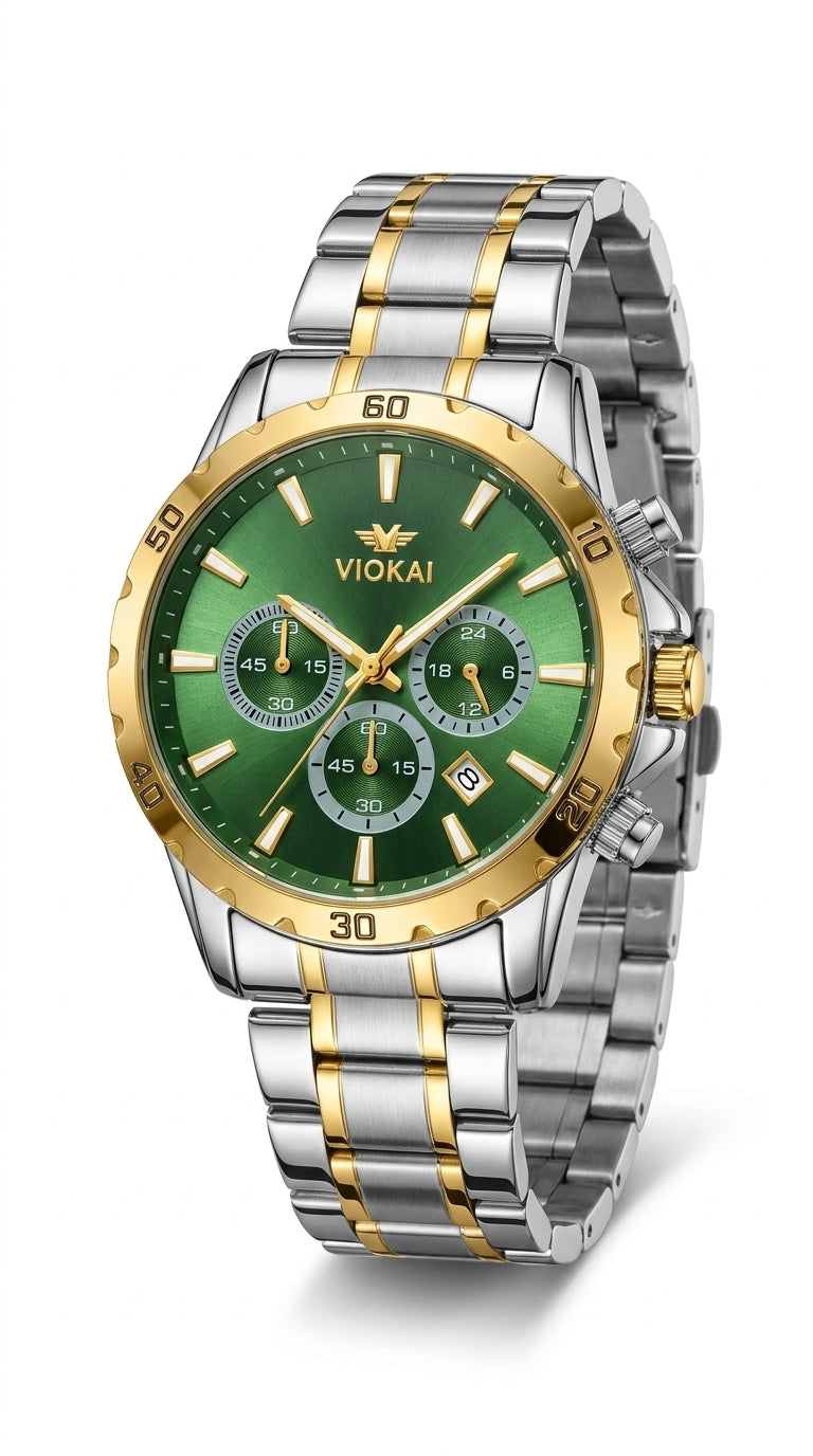 Viokai Diver Chronograph Men’s Watch — Stainless Steel Edition