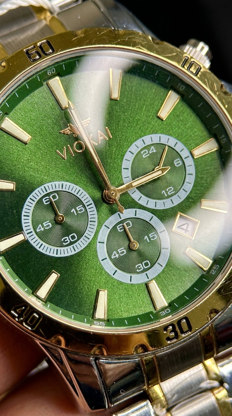 Viokai Diver Chronograph Men’s Watch — Stainless Steel Edition