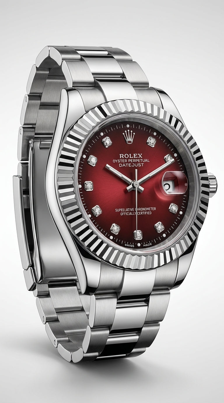 Rolex Datejust 41mm Fluted Bezel Men’s Watch — Diamond Dial Edition