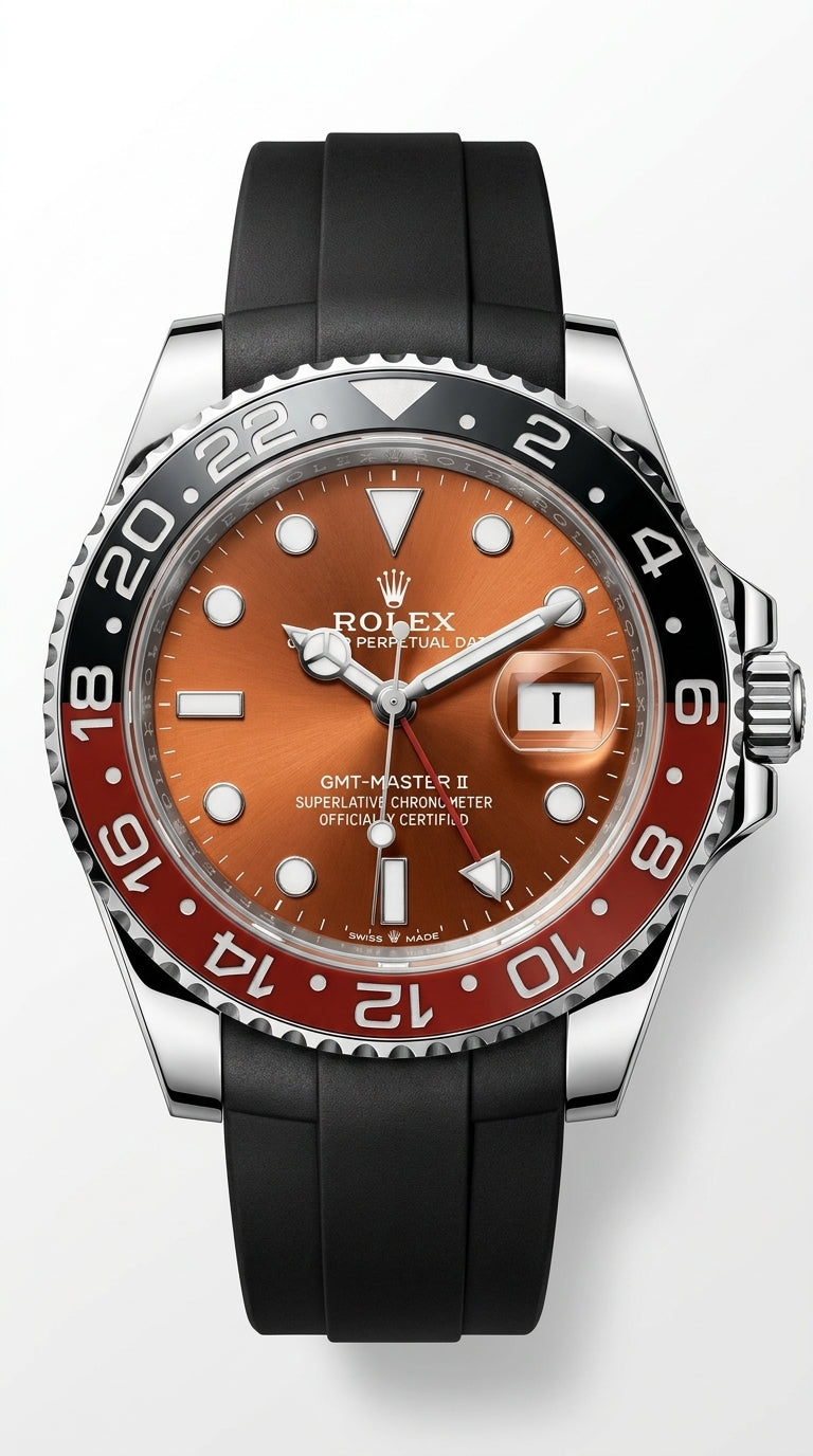 Rolex GMT-Master II "Root Beer" Edition — Oysterflex Rubber Strap