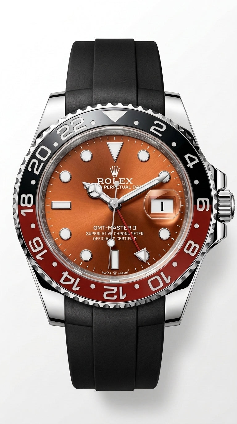 Rolex GMT-Master II "Root Beer" Edition — Oysterflex Rubber Strap