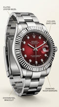 Rolex Datejust 41mm Fluted Bezel Men’s Watch — Diamond Dial Edition